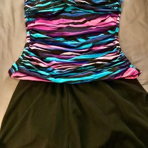 Women’s colorful Catalina zebra striped bathing suit size XL (16/18)